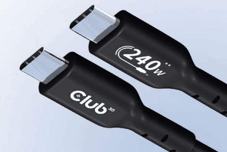 Выпущен первый кабель USB-C мощностью 240 Вт